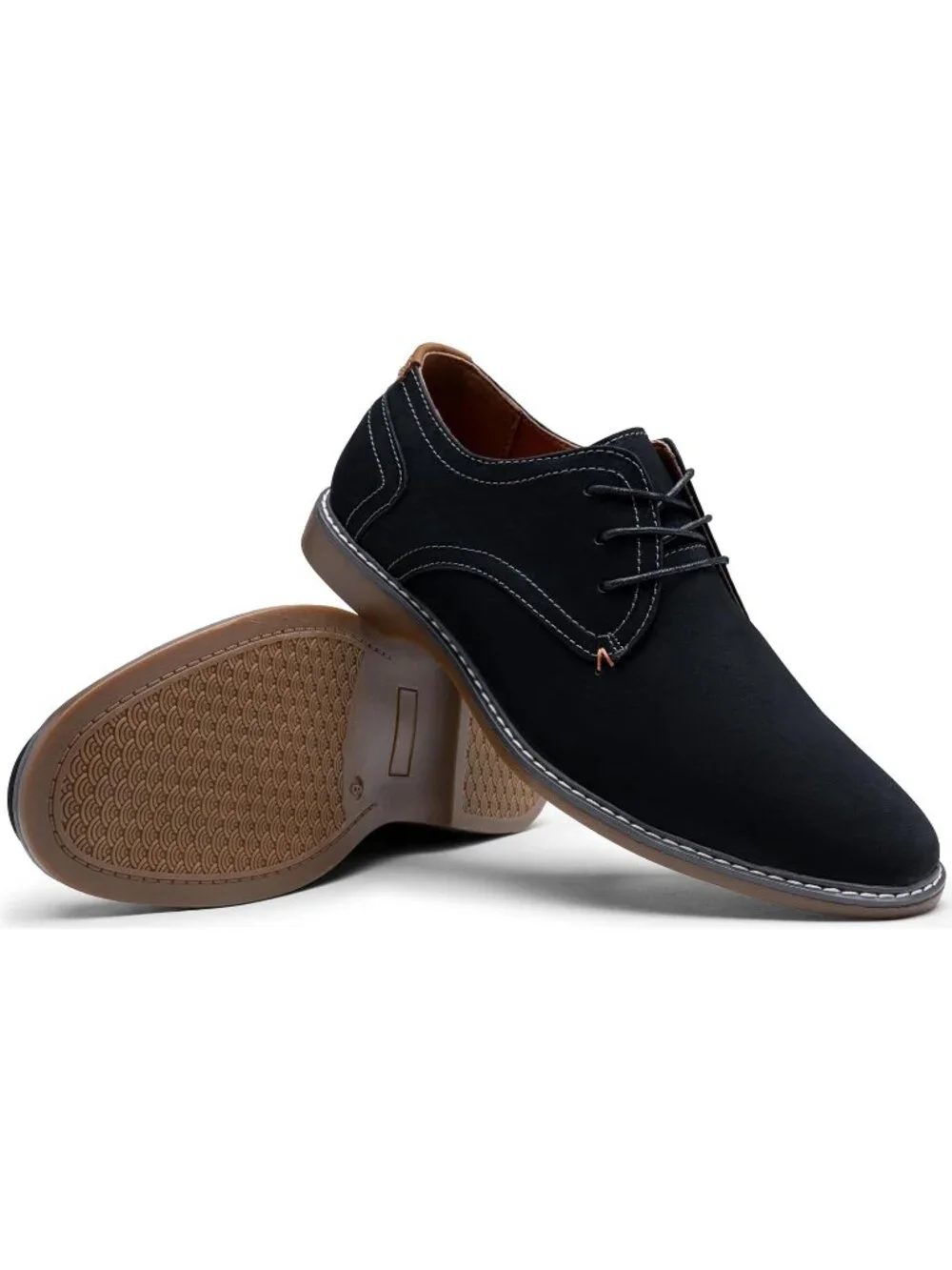 Men's Black Leather Breathable Upper Lace Up Retro Business Classic Oxford Shoes